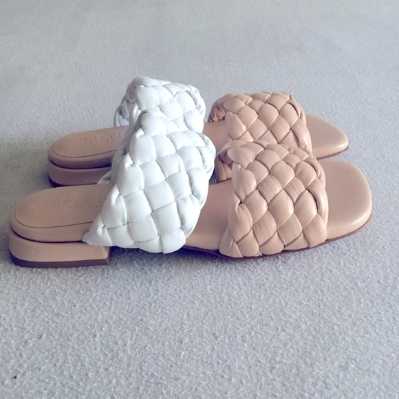 Mara Bini Bright Woven Italian Lather Sandals Size 37.5 - Picture 4 of 8